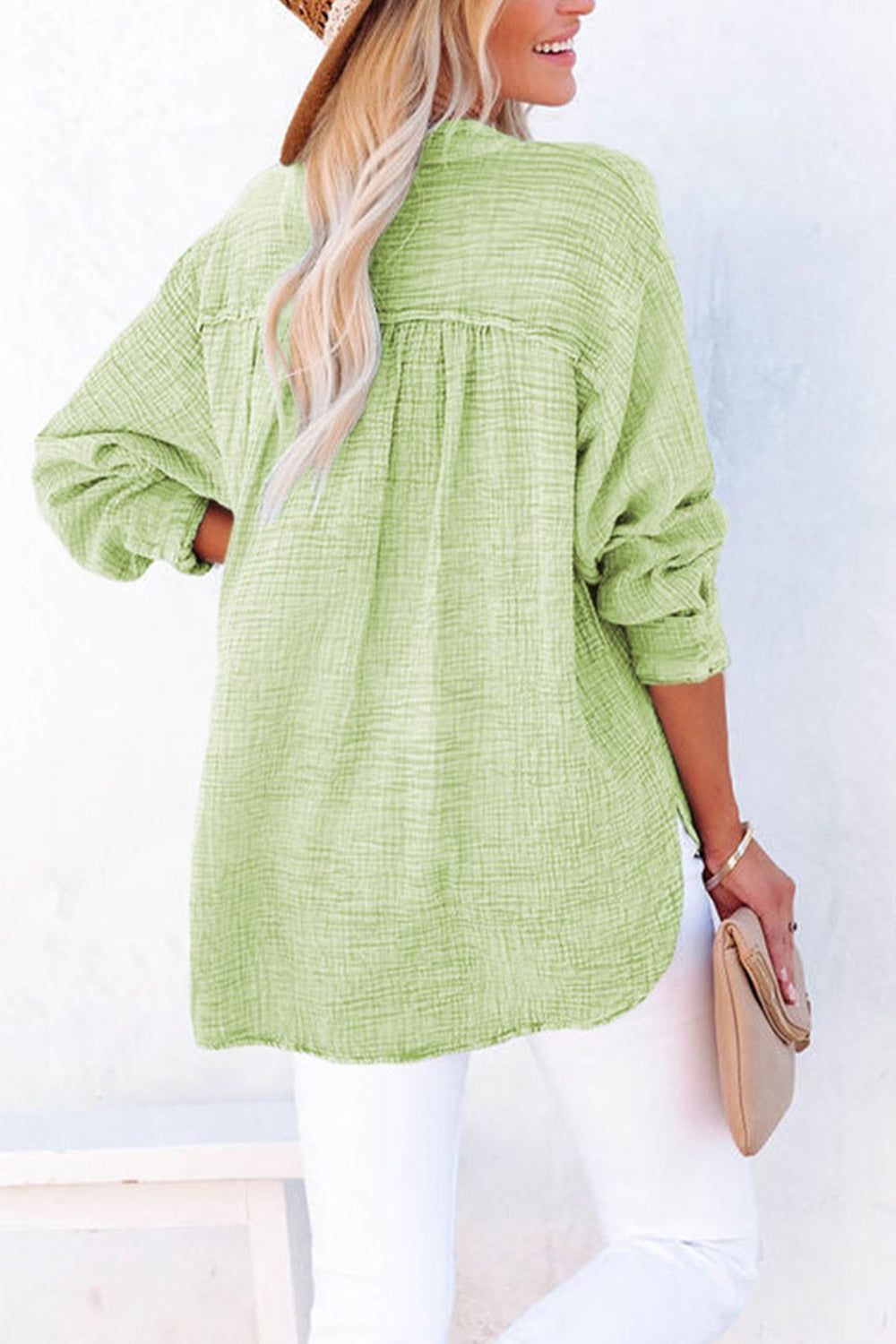 Buttoned Long Sleeve Blouse